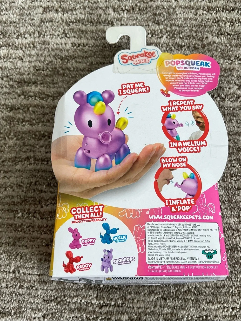 NWT Squeakee Minis Popsqueak Unicorn Toy